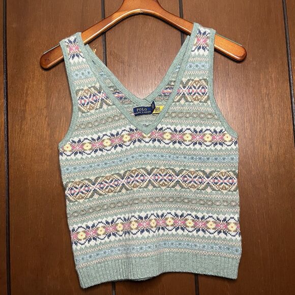 NWTS Polo Ralph Lauren Wool Cotton Blend Vest Small